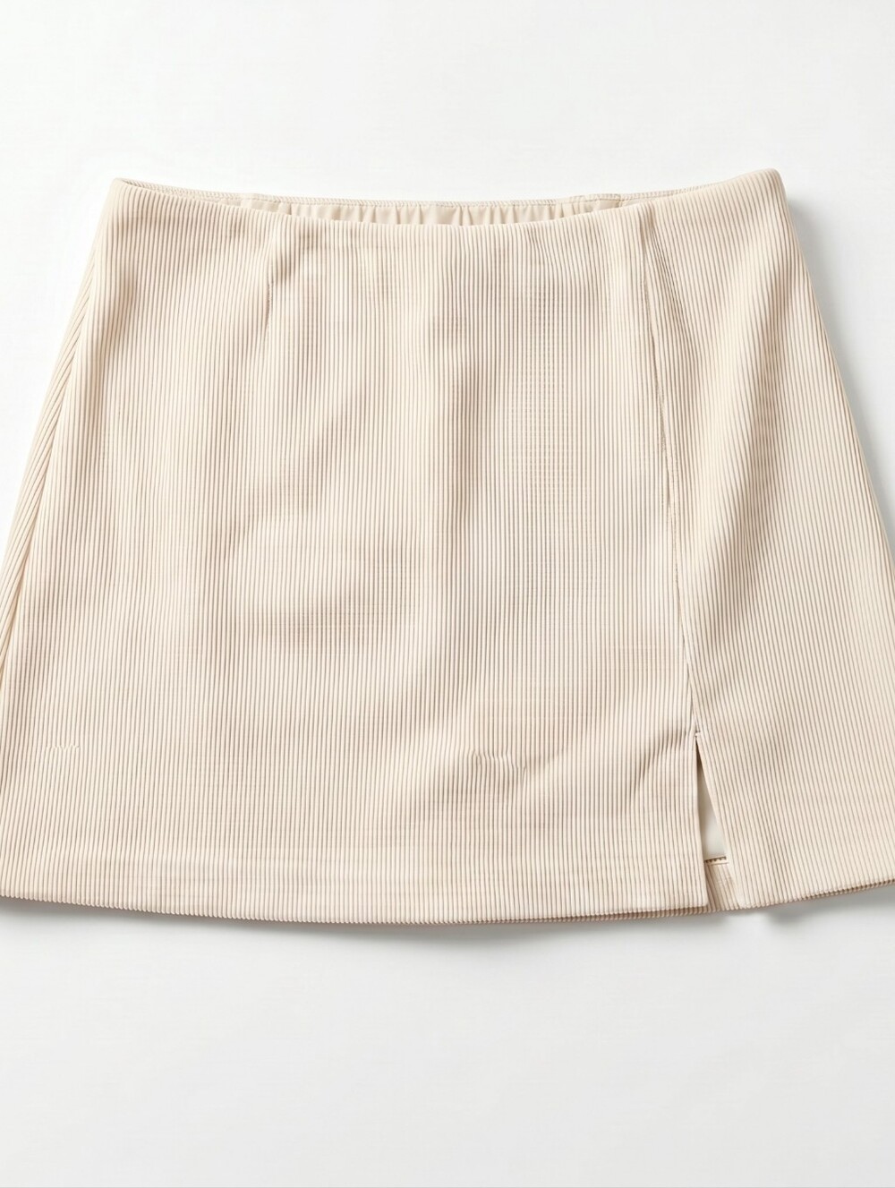 House of Harlow 1960 Cream Corduroy Look Ribbed Mini Skirt Slit Size M Revolve